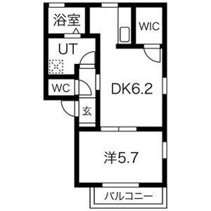 1DK 間取り図