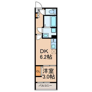 1DK 間取り図