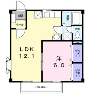1LDK 間取り図