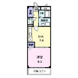 1DK 間取り図