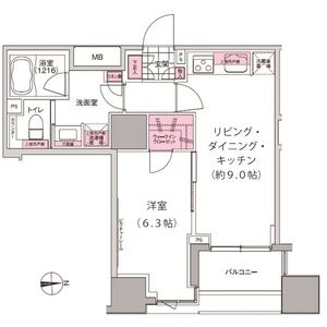 1LDK 間取り図