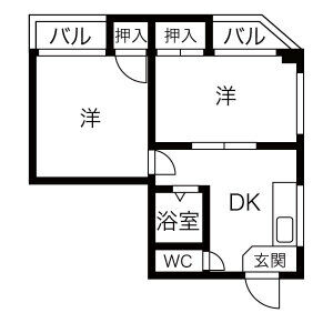 2DK 間取り図