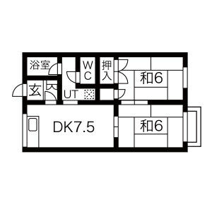 2DK 間取り図