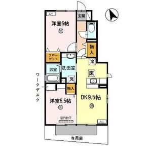 2DK 間取り図