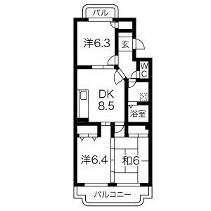 3DK 間取り図