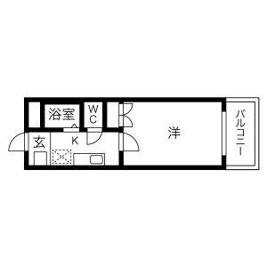 1K 間取り図
