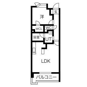 1LDK 間取り図
