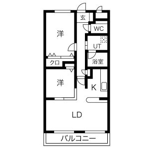 2LDK 間取り図