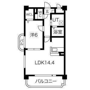 1LDK 間取り図