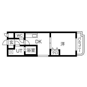 1DK 間取り図