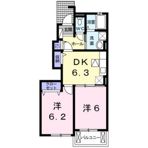 2DK 間取り図