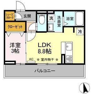 1LDK 間取り図