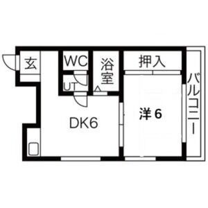1DK 間取り図