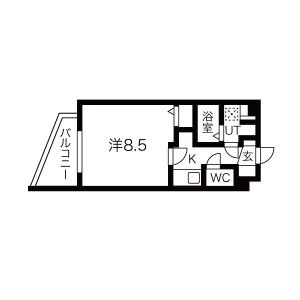 1K 間取り図