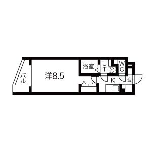 1K 間取り図