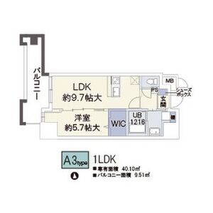 1LDK 間取り図