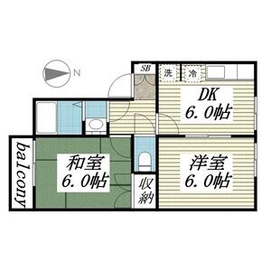 2DK 間取り図