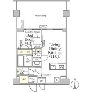 1LDK 間取り図