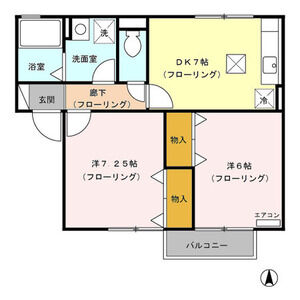 2DK 間取り図