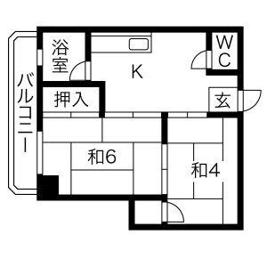 2DK 間取り図