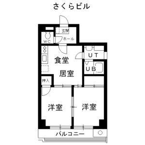 2DK 間取り図