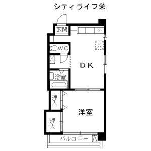 1DK 間取り図