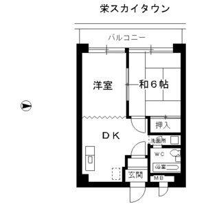 1LDK 間取り図
