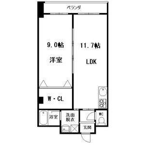 1LDK 間取り図