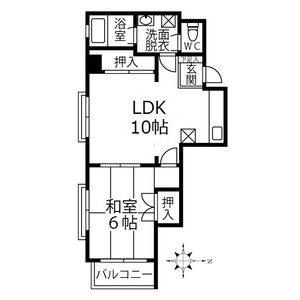 1LDK 間取り図