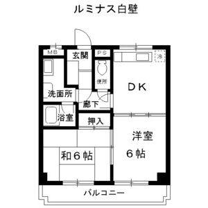 2DK 間取り図