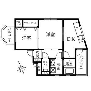 2DK 間取り図