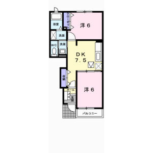 2DK 間取り図