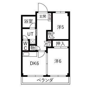 2DK 間取り図