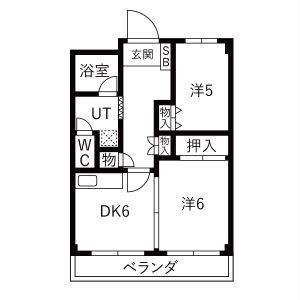 2DK 間取り図
