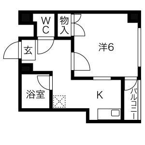 1K 間取り図