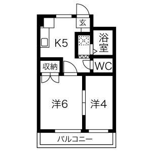 2DK 間取り図