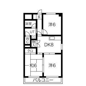 2LDK 間取り図