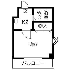 1K 間取り図