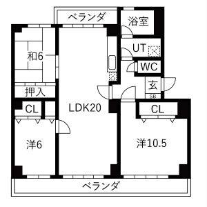 3LDK 間取り図