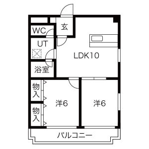 2LDK 間取り図
