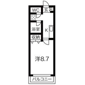 1K 間取り図