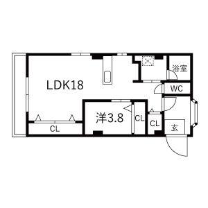 1LDK 間取り図
