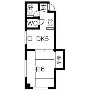 1DK 間取り図