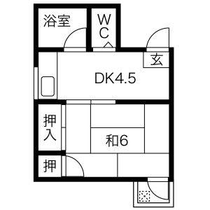 1DK 間取り図