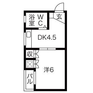 1K 間取り図