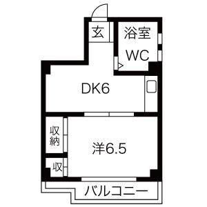 1DK 間取り図