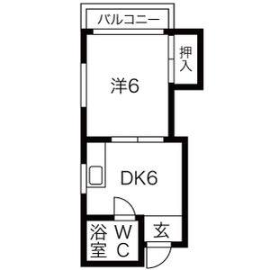 1DK 間取り図