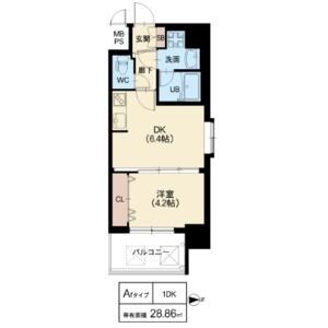 1DK 間取り図