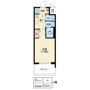 1K 間取り図