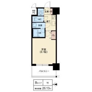 1K 間取り図